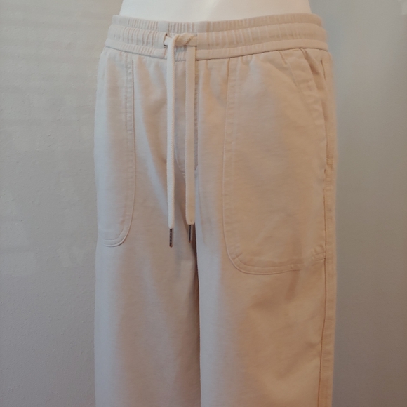 Athleta Heathered Women's Wide Leg Crop Pants in Cream size 6 - Picture 5 of 17